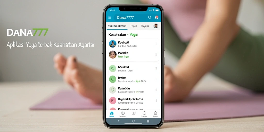 Tampilan antarmuka pengguna DANA777 dengan pilihan latihan Yoga yang jelas.