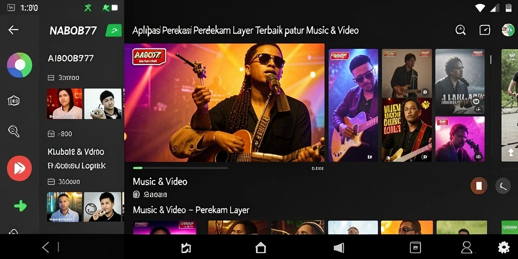 Antarmuka NABOB77 yang intuitif dengan fungsi perekaman layar.