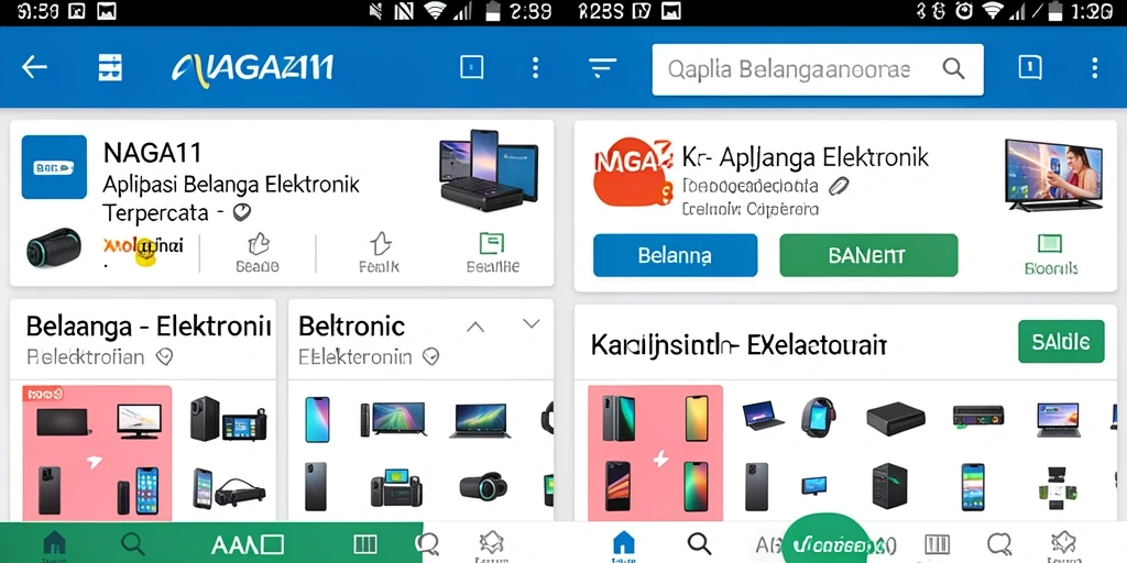 Antarmuka NAGA11 menampilkan kategori elektronik yang lengkap dan menarik.