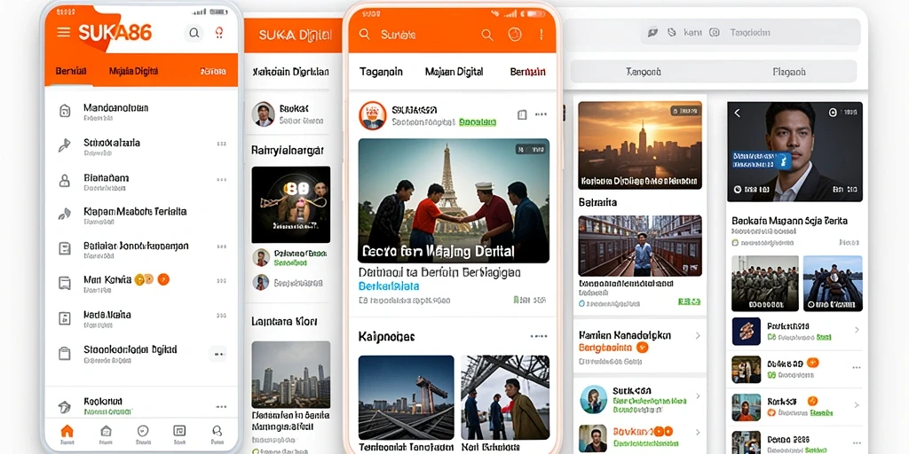 Antarmuka aplikasi Majalah Digital SUKA86 yang modern dan informatif.